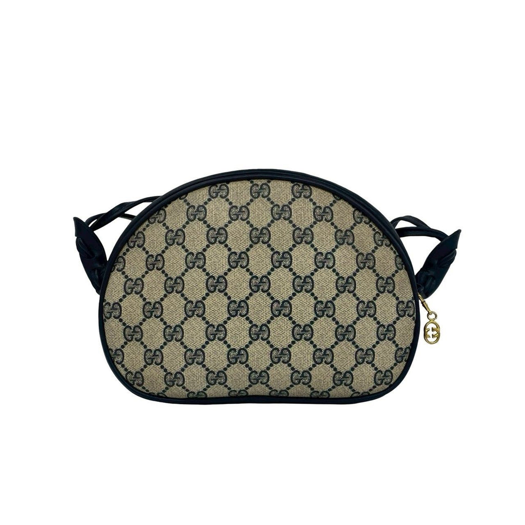 Gucci Vintage GG Logo Pattern Leather Shoulder Bag Pochette Crossbody Navy — view 3
