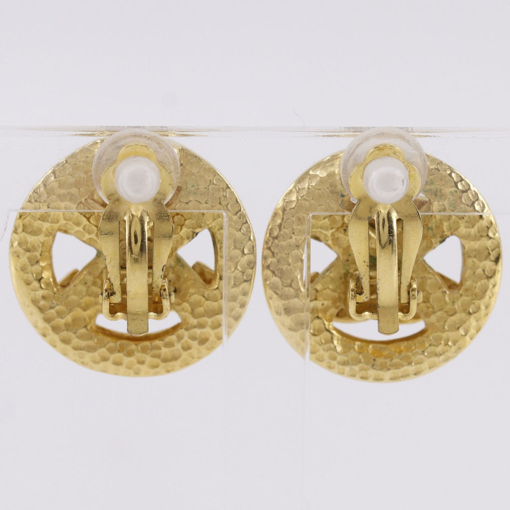 Chanel CC Logo Vintage Gold Plated Earrings — view 3