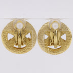 Chanel CC Logo Vintage Gold Plated Earrings — view 3