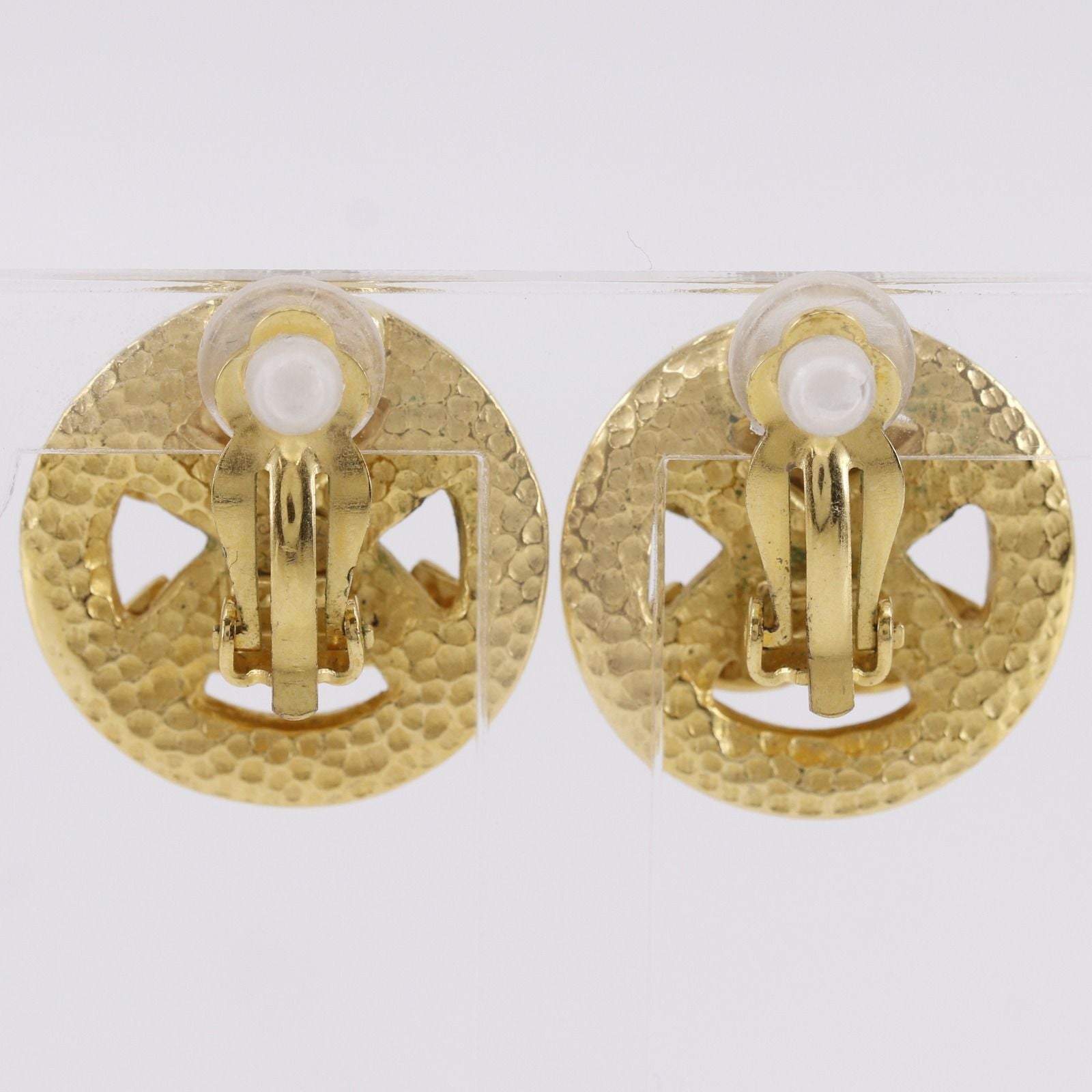 Chanel CC Logo Vintage Gold Plated Earrings — view 3