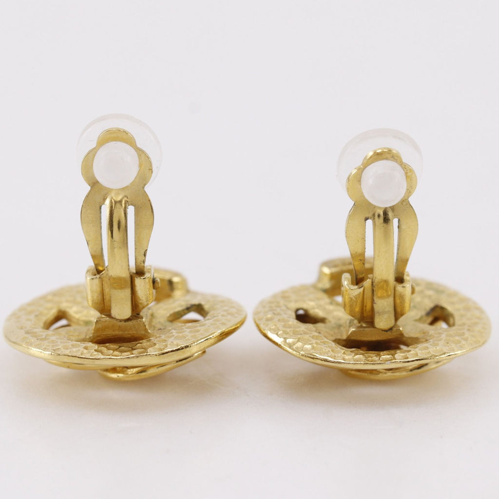 Chanel CC Logo Vintage Gold Plated Earrings — view 4