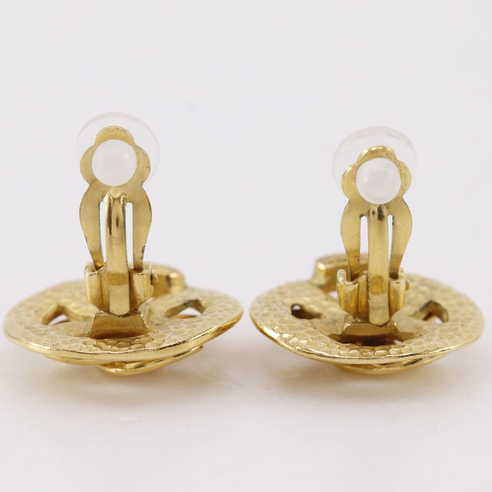 Chanel CC Logo Vintage Gold Plated Earrings — view 4
