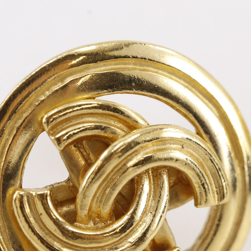 Chanel CC Logo Vintage Gold Plated Earrings — view 7