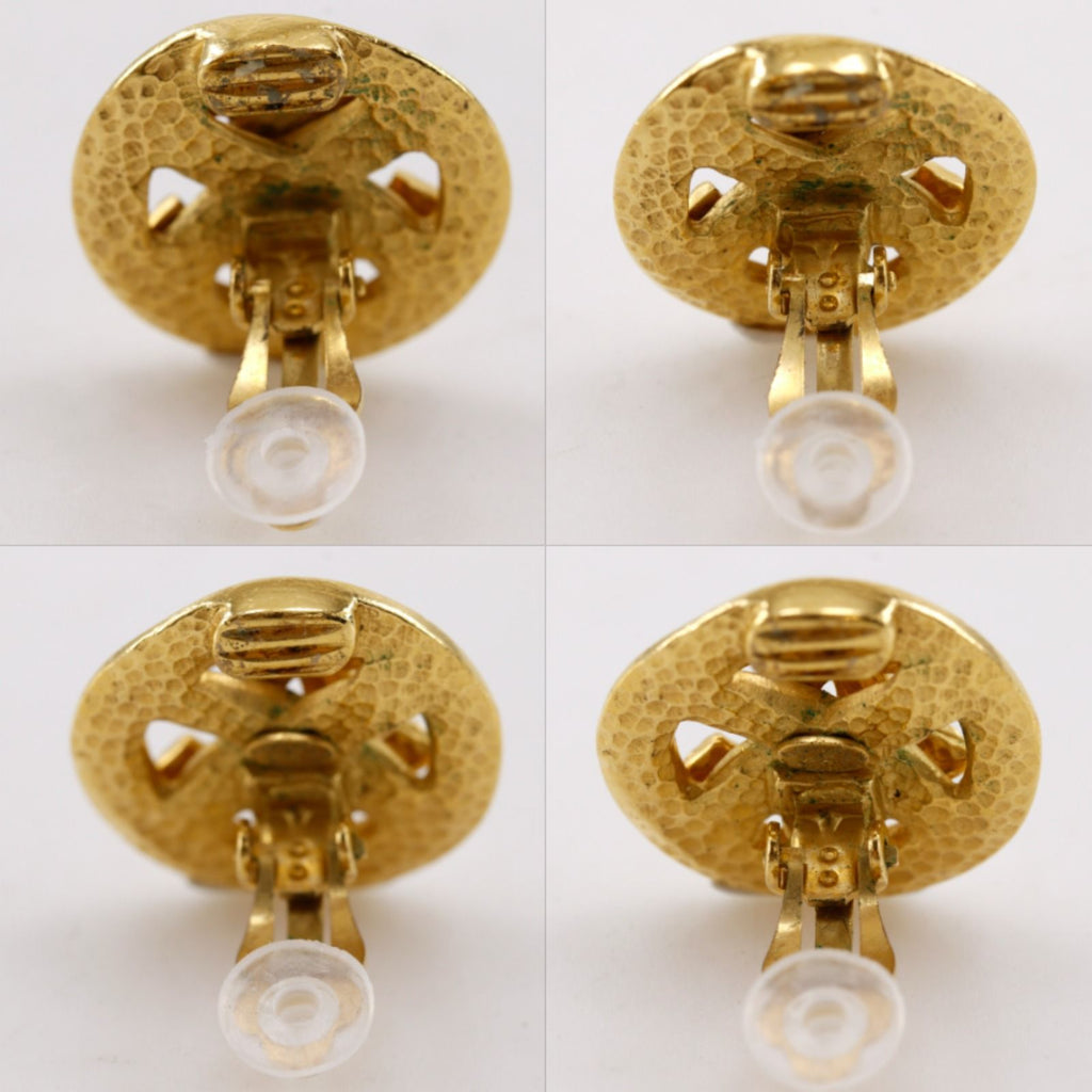 Chanel CC Logo Vintage Gold Plated Earrings — view 6