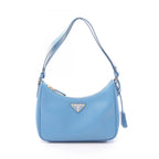 Prada Shoulder Bag Re Edition Blue Saffiano Leather