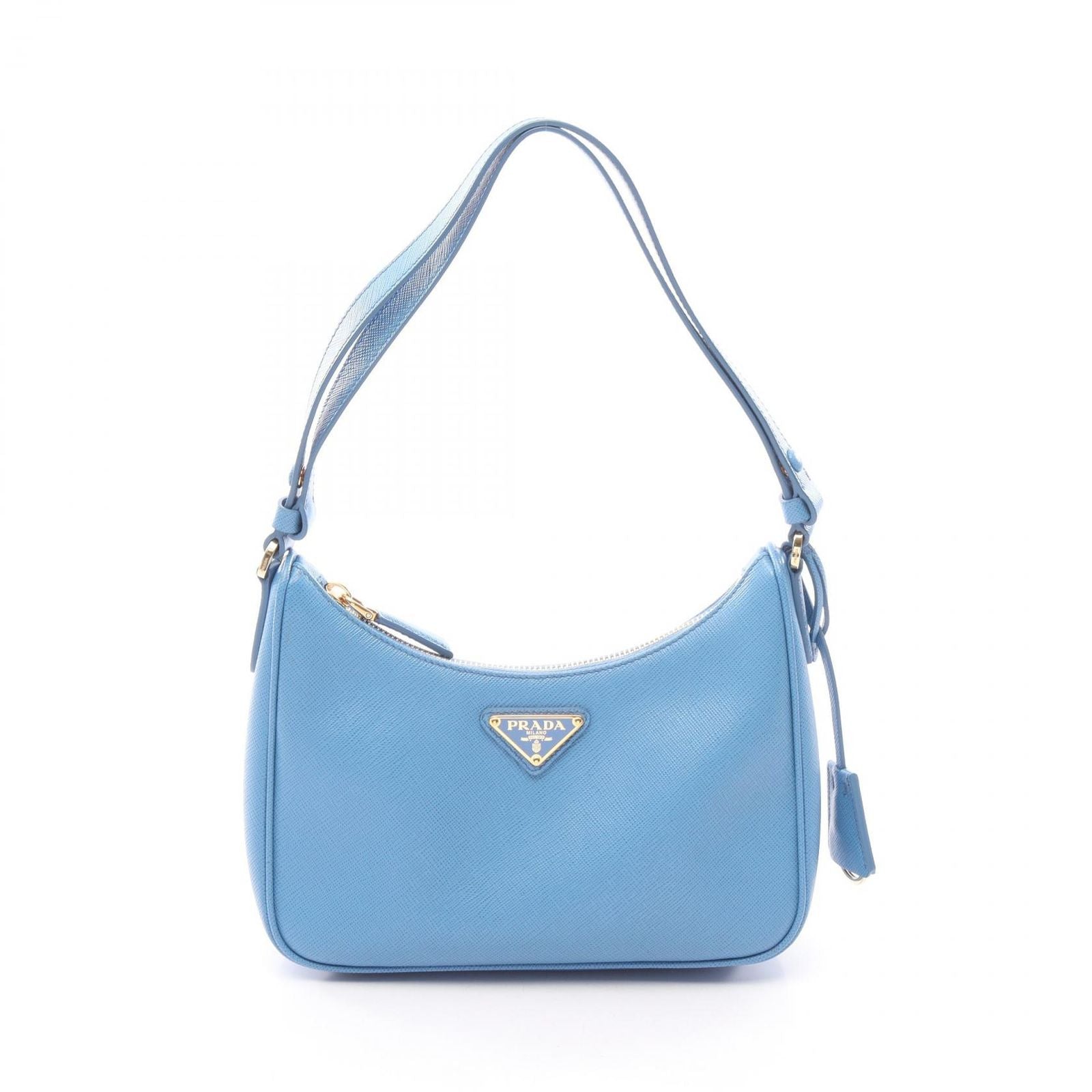 Prada Shoulder Bag Re Edition Blue Saffiano Leather