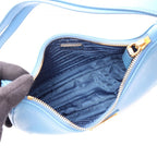 Prada Shoulder Bag Re Edition Blue Saffiano Leather — view 3