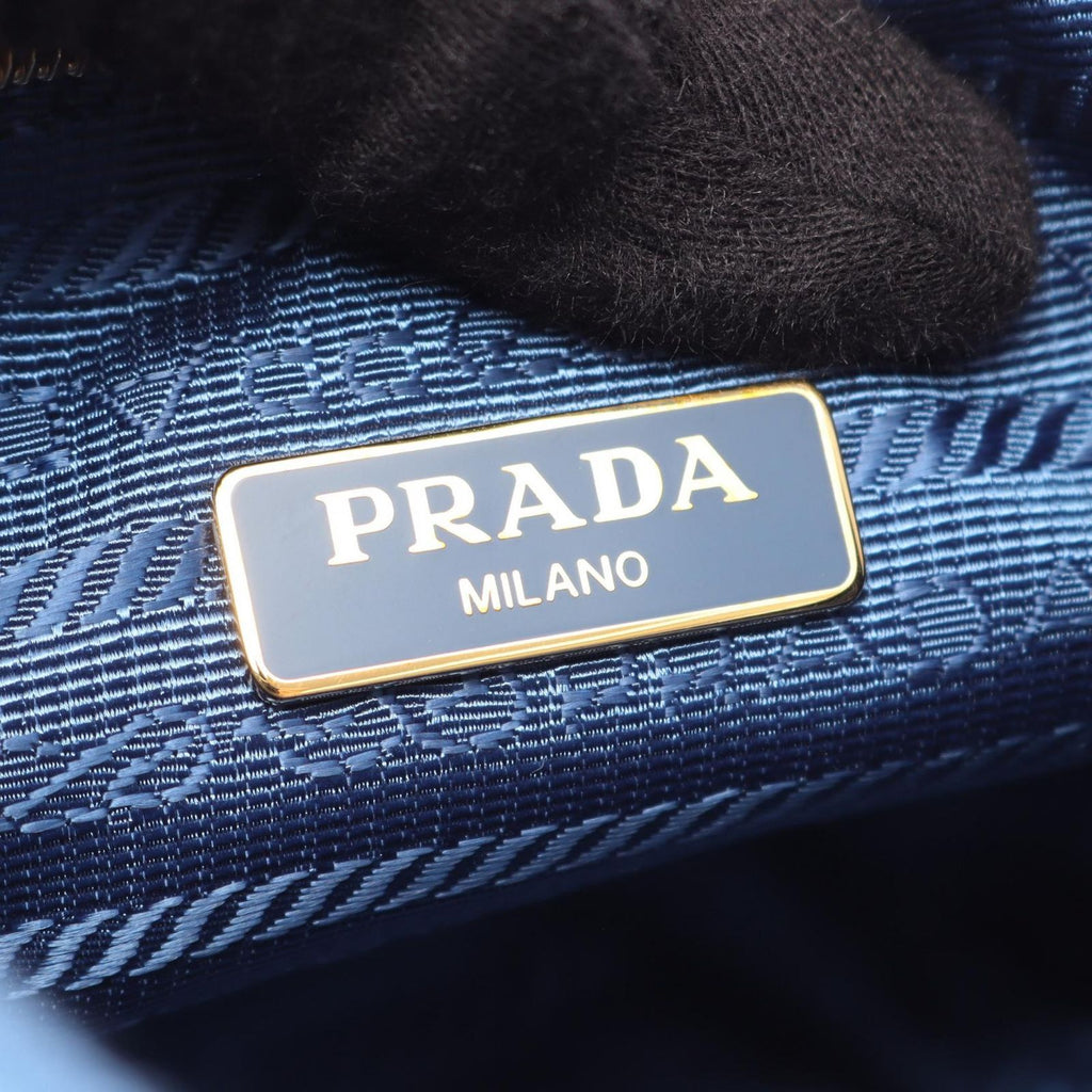 Prada Shoulder Bag Re Edition Blue Saffiano Leather — view 4