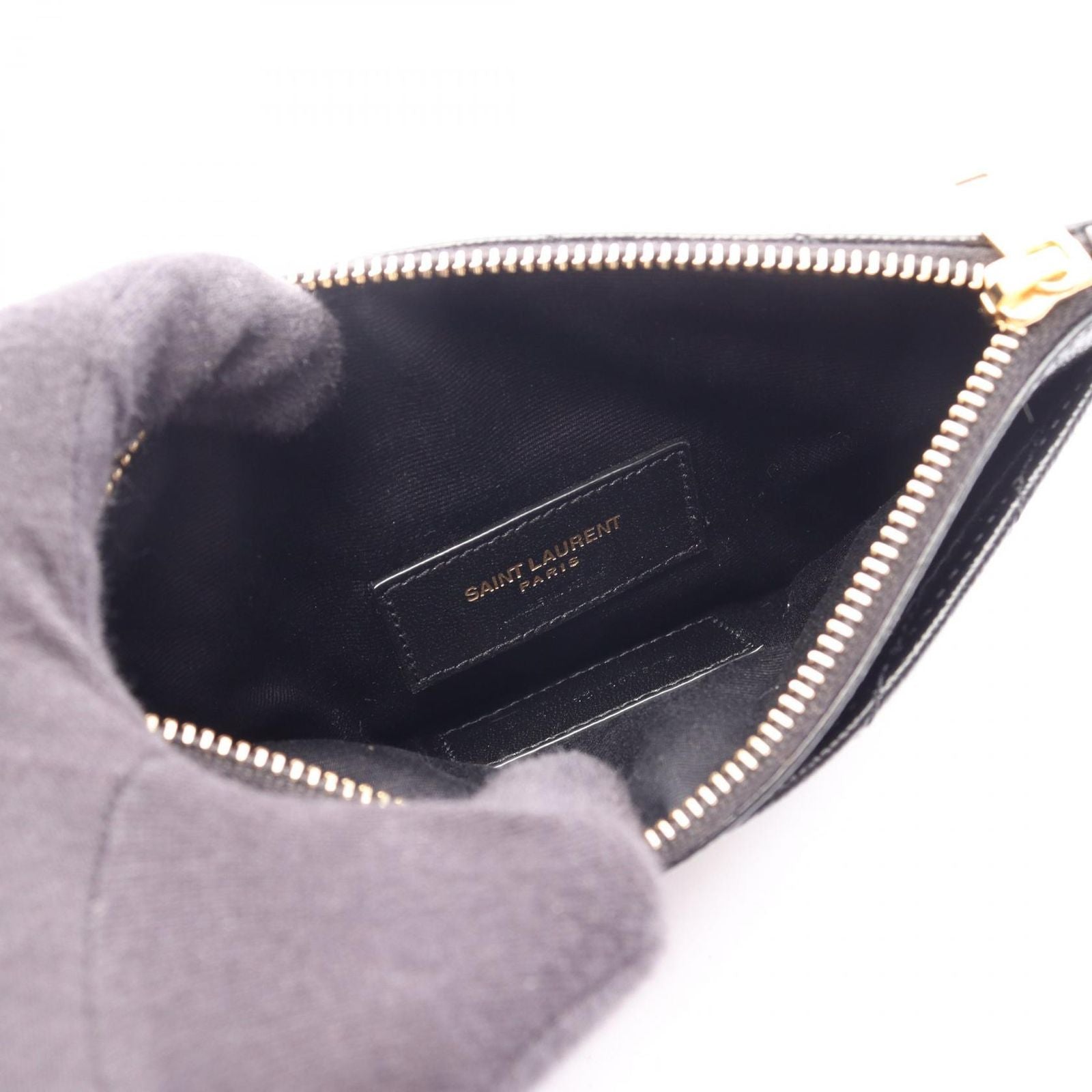 Saint Laurent Paris Pouch Bill Monogram Small Black Leather — view 3