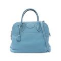 Hermes Handbag Bolide 35 Blue Jean 2-Way Leather