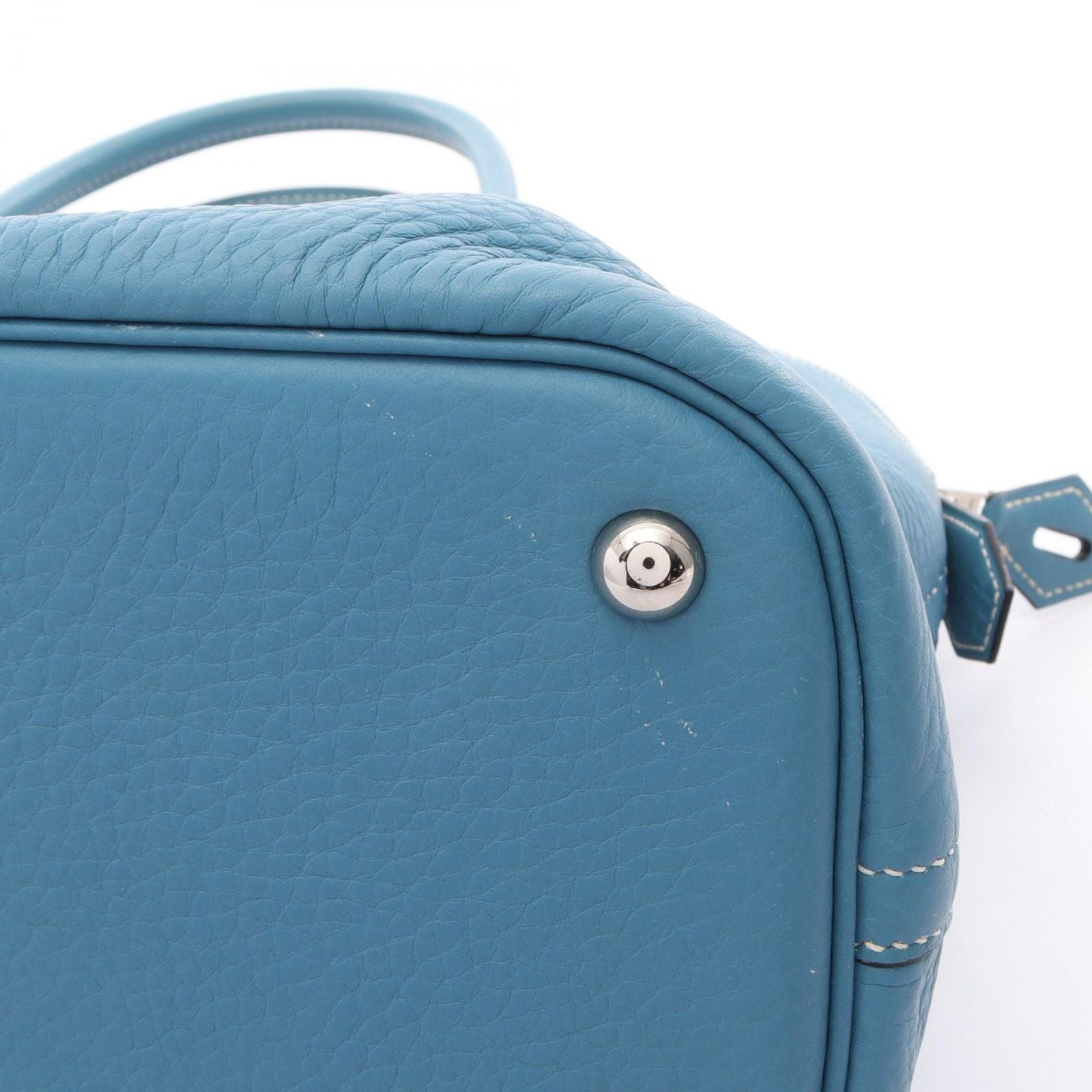Hermes Handbag Bolide 35 Blue Jean 2-Way Leather — view 9
