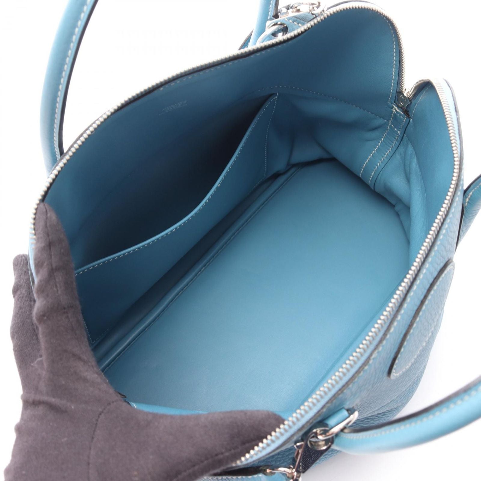 Hermes Handbag Bolide 35 Blue Jean 2-Way Leather — view 3