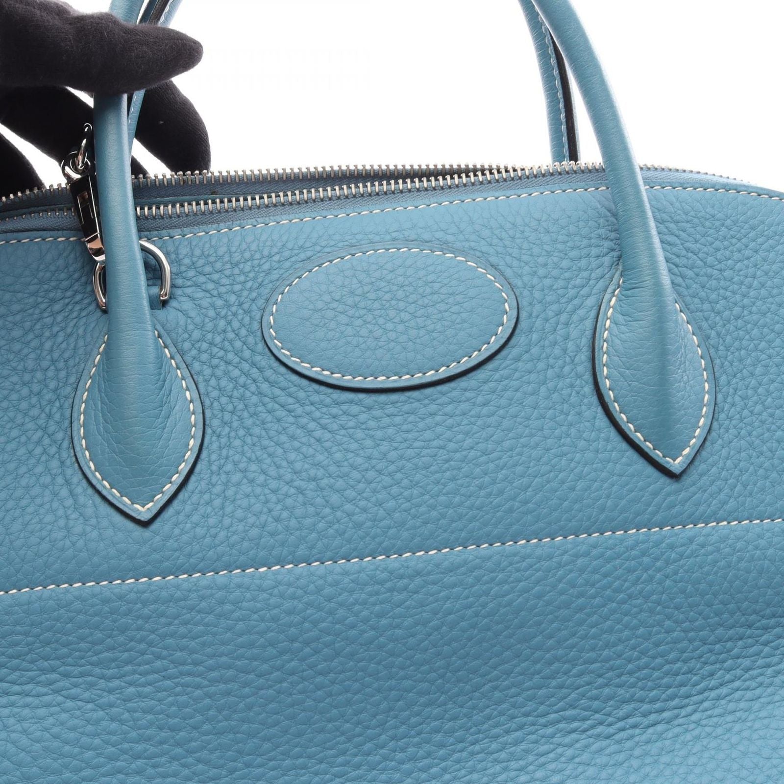 Hermes Handbag Bolide 35 Blue Jean 2-Way Leather — view 8