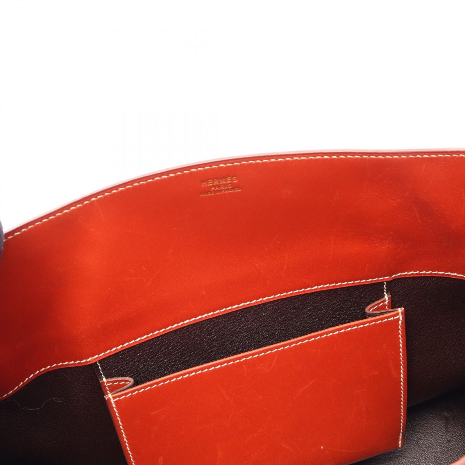 Hermes Tote la Red Brown Calf — view 7