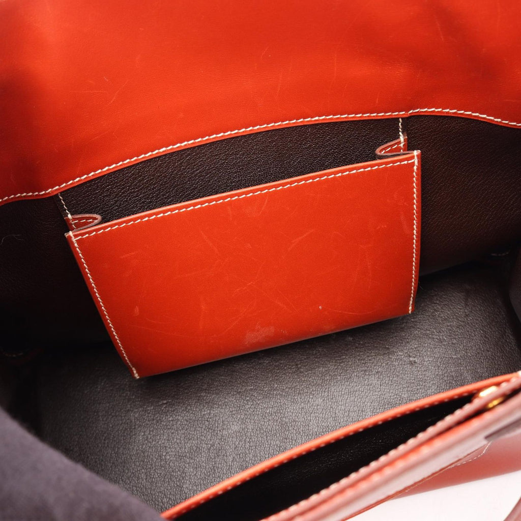 Hermes Tote la Red Brown Calf — view 6