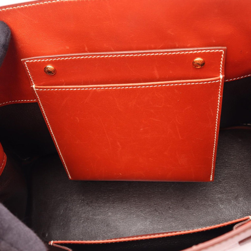 Hermes Tote la Red Brown Calf — view 8