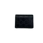 Gucci Box GG Logo Guccissima Leather Bifold Wallet Mini Card Case Black — view 2