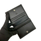 Gucci Box GG Logo Guccissima Leather Bifold Wallet Mini Card Case Black — view 7