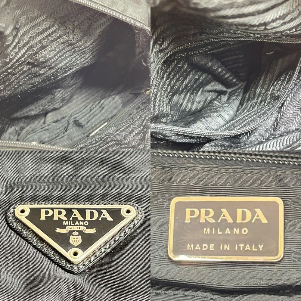 Prada Tote Shoulder Nylon Misshape Yes Black — view 9