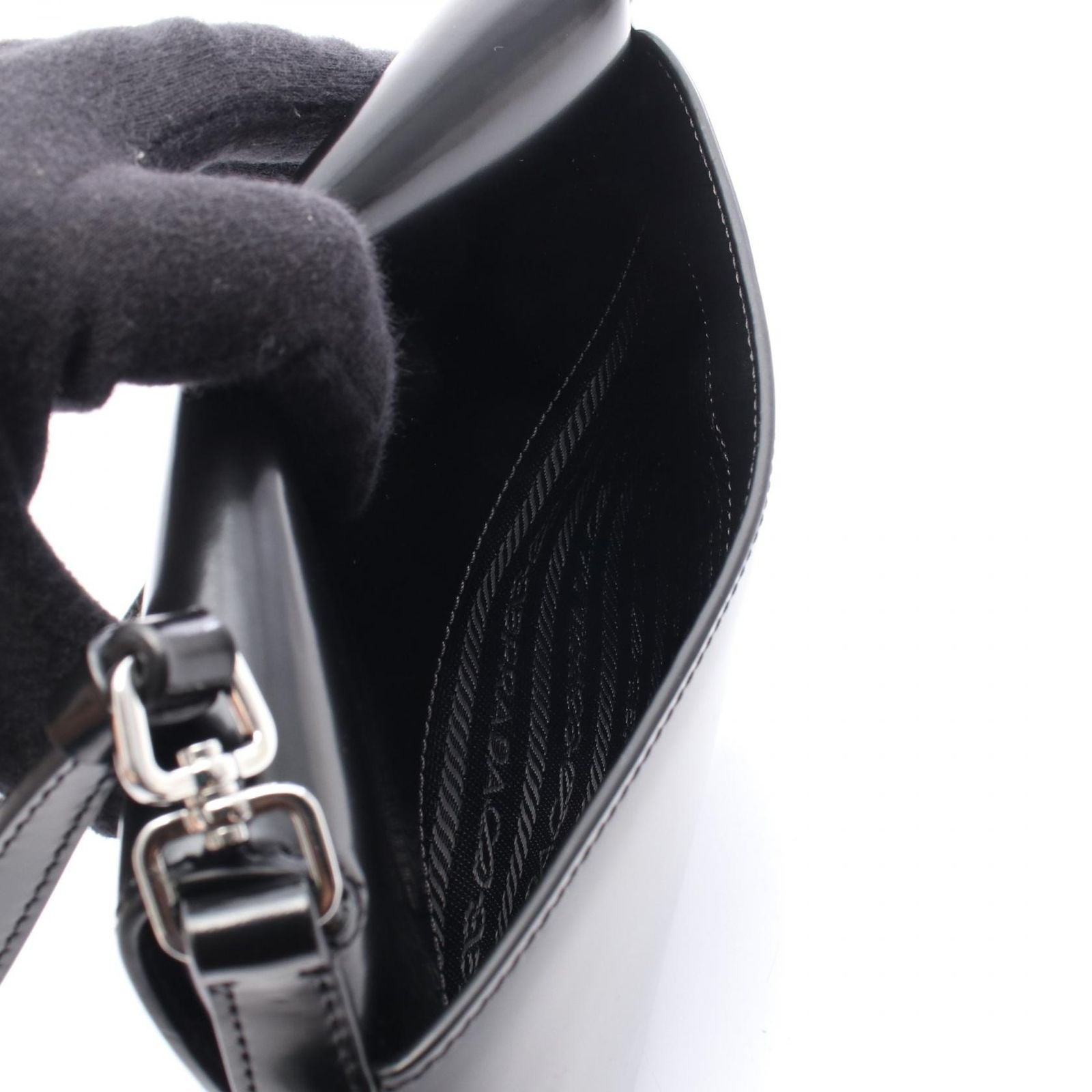 Prada Handbag Cles Mini Black Leather — view 5