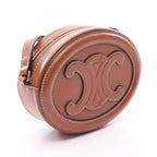 Celine Shoulder Bag Triomphe Oval Purse Cuir Brown Leather Cuil — view 2