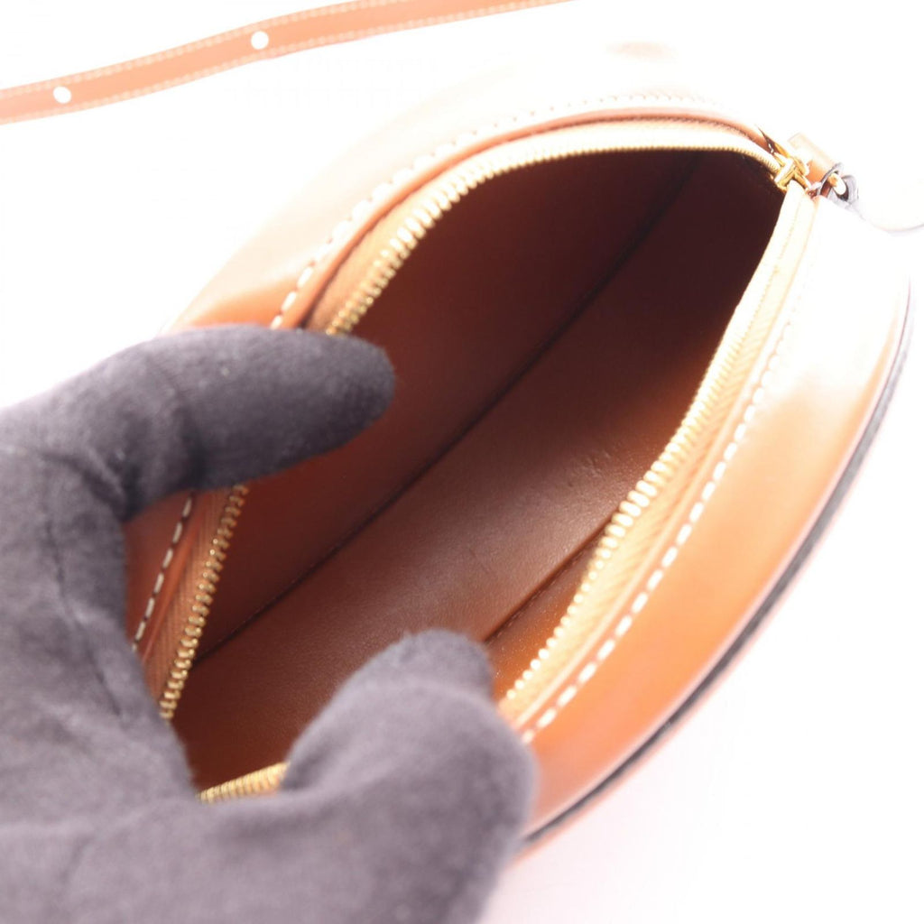 Celine Shoulder Bag Triomphe Oval Purse Cuir Brown Leather Cuil — view 3
