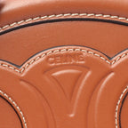 Celine Shoulder Bag Triomphe Oval Purse Cuir Brown Leather Cuil — view 4