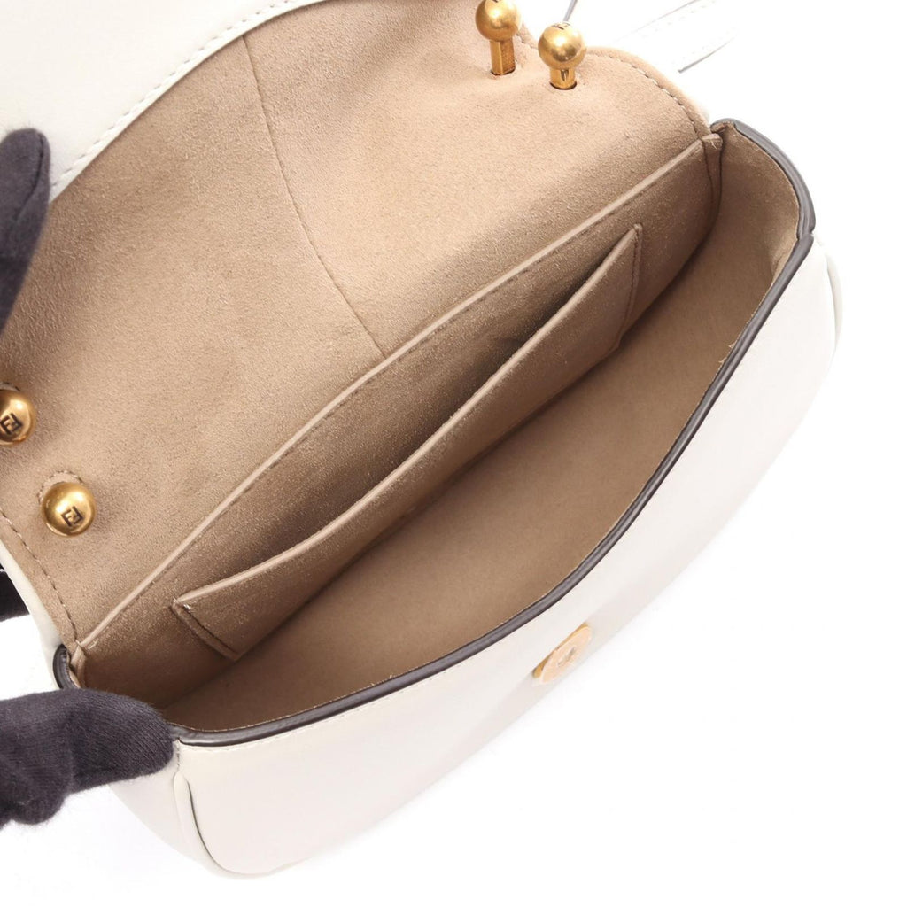 Fendi Shoulder Bag Camon Small White Leather — view 3