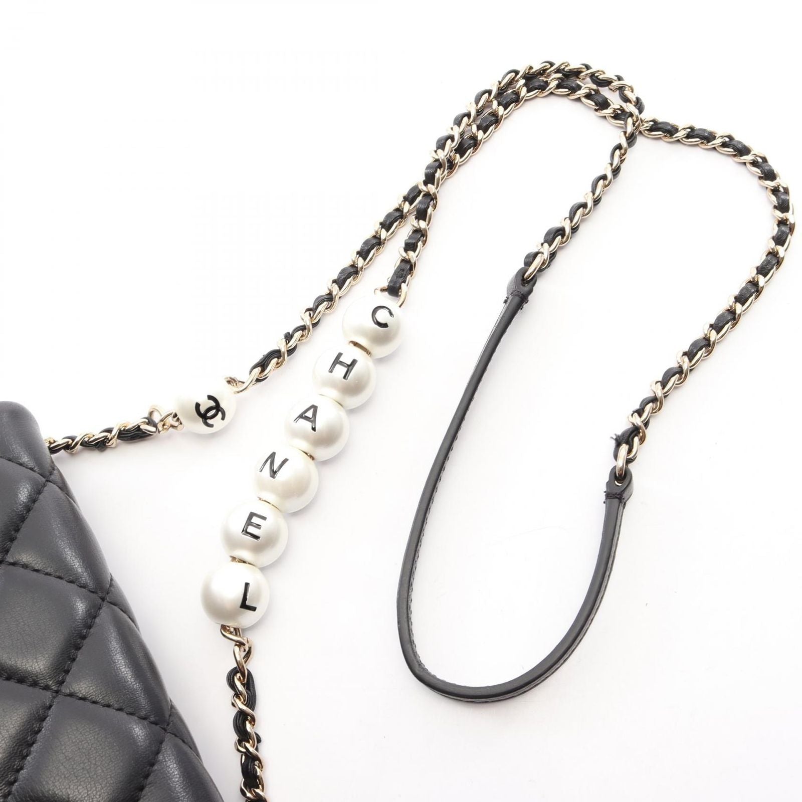 Chanel Shoulder Bag Quilted Small Flap Black Lambskin Chain — view 9