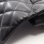 Chanel Shoulder Bag Quilted Small Flap Black Lambskin Chain — view 8