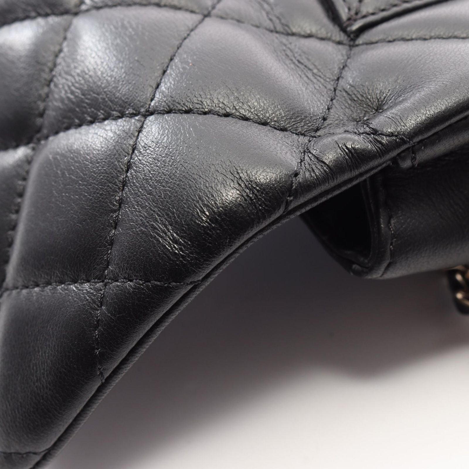 Chanel Shoulder Bag Quilted Small Flap Black Lambskin Chain — view 8