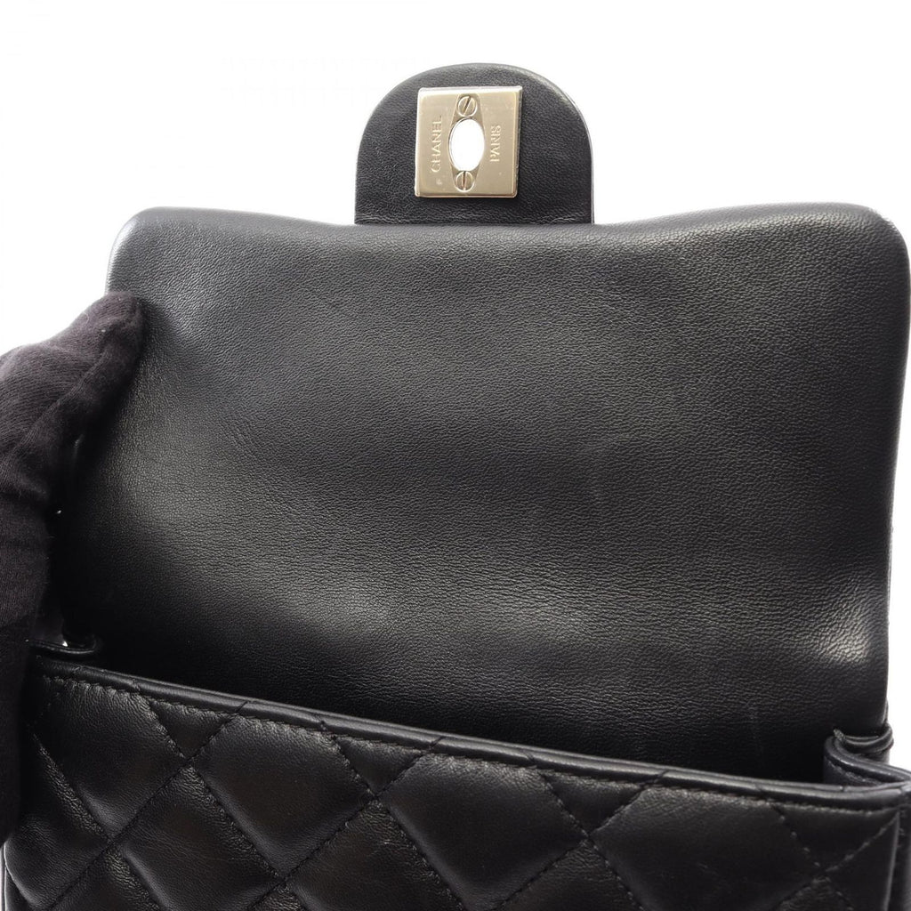 Chanel Shoulder Bag Quilted Small Flap Black Lambskin Chain — view 6