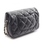 Chanel Shoulder Bag Quilted Small Flap Black Lambskin Chain — view 2