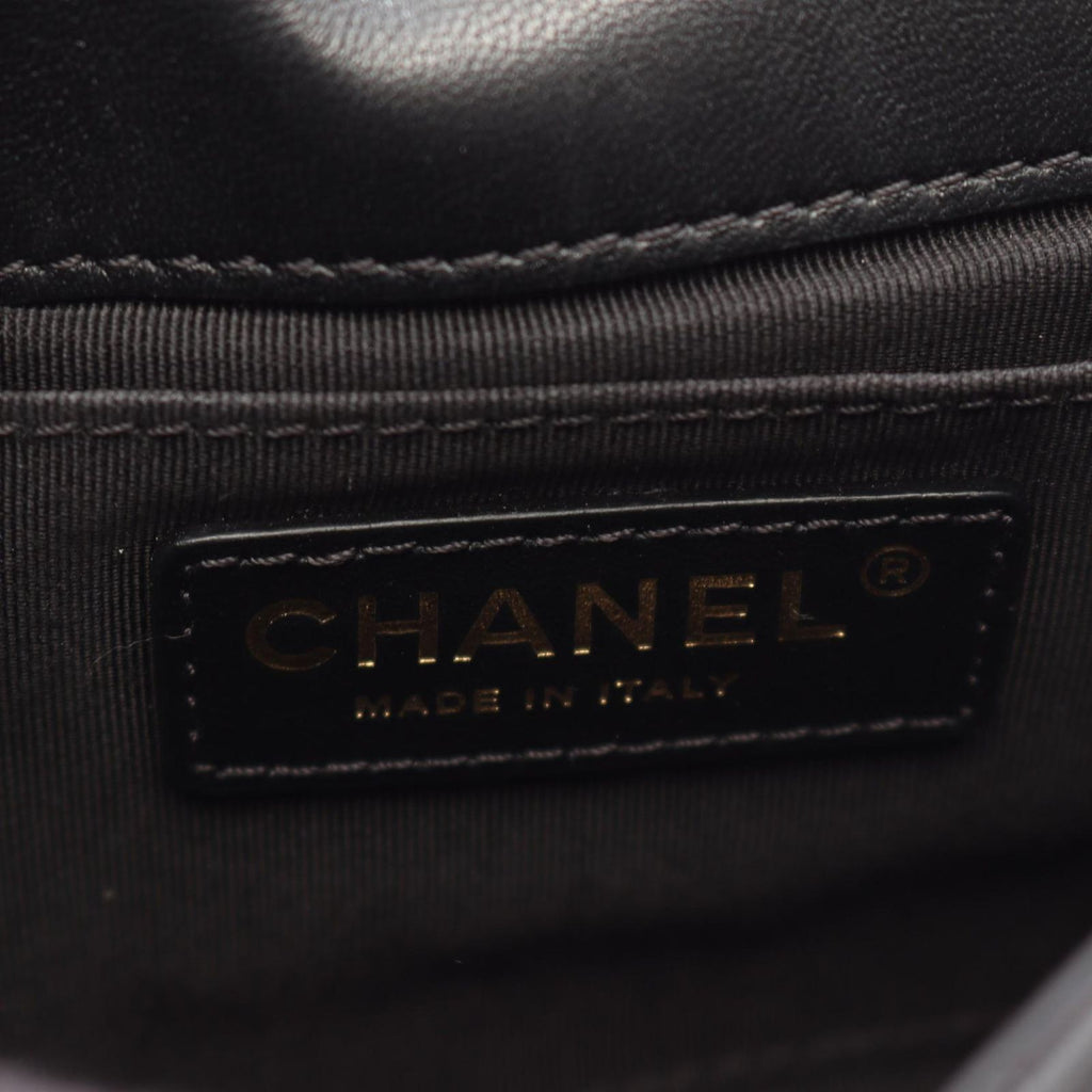 Chanel Shoulder Bag Quilted Small Flap Black Lambskin Chain — view 4