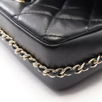 Chanel Shoulder Bag Quilted Small Flap Black Lambskin Chain — view 7
