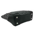 Dior Trotter Pattern Canvas Leather Tote Black — view 7