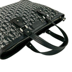 Dior Trotter Pattern Canvas Leather Tote Black — view 4