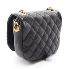 Chanel Shoulder Bag Quilted Small Flap Black Calf Chain — view 2