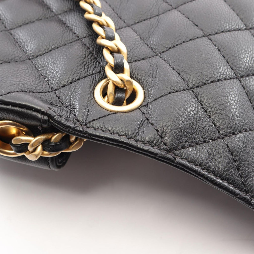 Chanel Shoulder Bag Quilted Small Flap Black Calf Chain — view 9