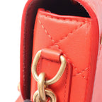 Chanel Shoulder Bag Quilted Orange Lambskin Mini Chain — view 9