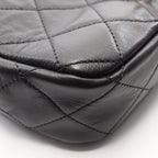 Chanel Shoulder Bag Quilted Black Lambskin Mini Pearl Chain — view 7