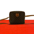 Celine Vintage Macadam Blason Pattern Leather Shoulder Bag Pochette Crossbody