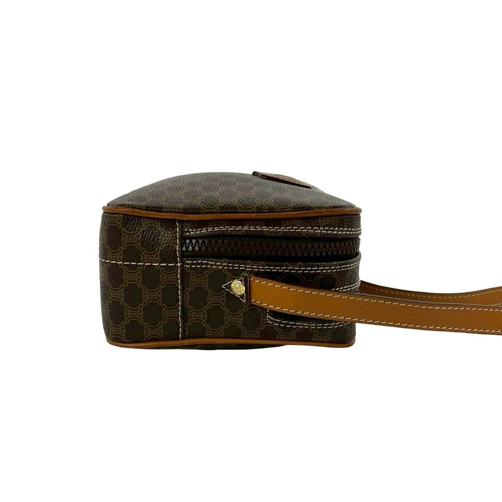 Celine Vintage Macadam Blason Pattern Leather Shoulder Bag Pochette Crossbody — view 6