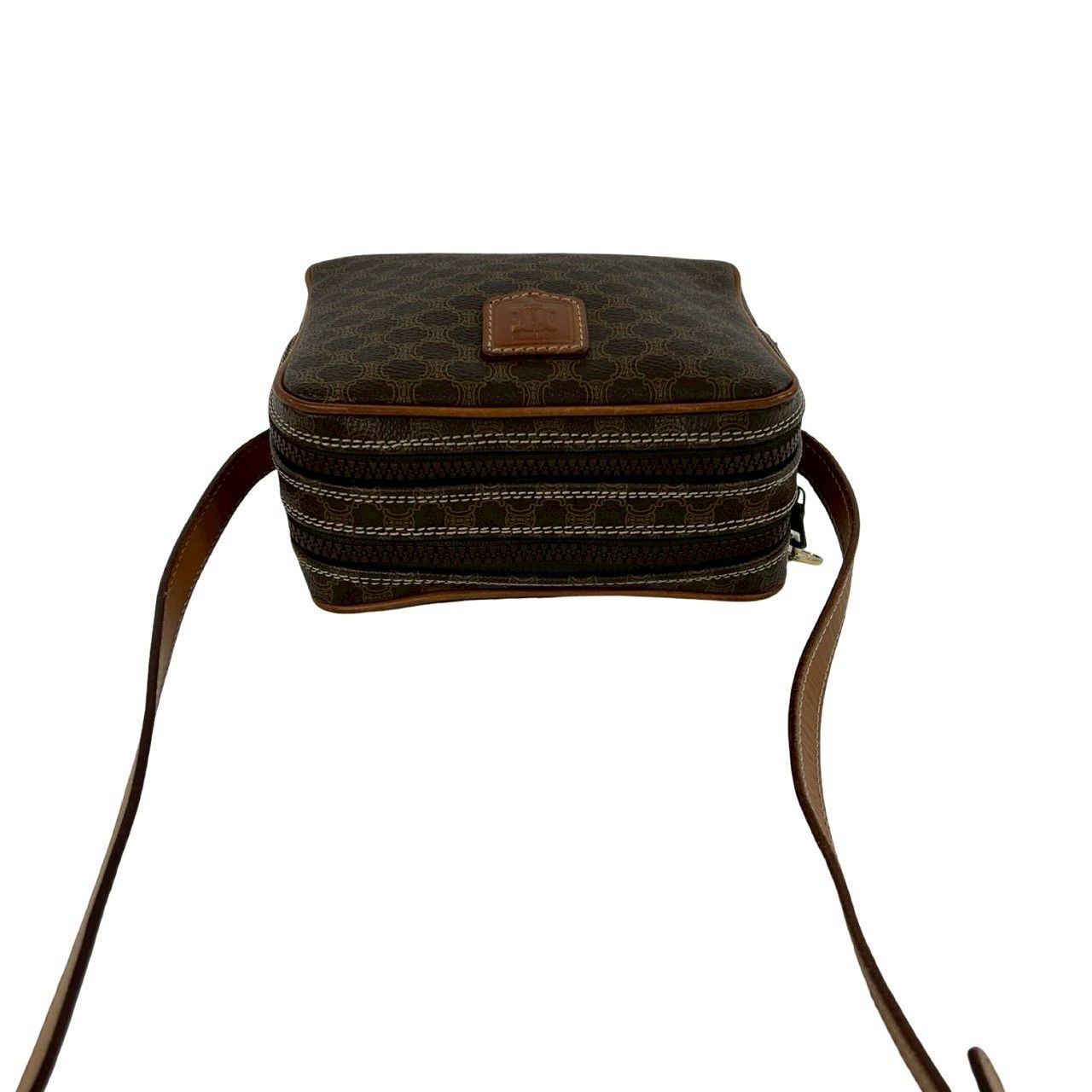 Celine Vintage Macadam Blason Pattern Leather Shoulder Bag Pochette Crossbody — view 4