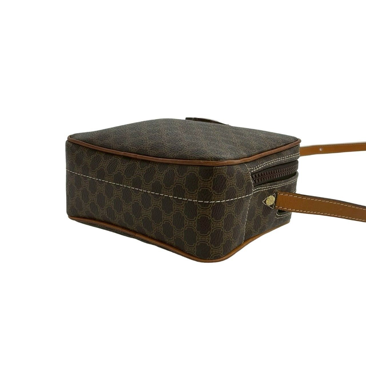Celine Vintage Macadam Blason Pattern Leather Shoulder Bag Pochette Crossbody — view 8