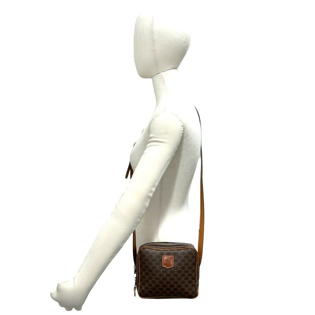 Celine Vintage Macadam Blason Pattern Leather Shoulder Bag Pochette Crossbody — view 2