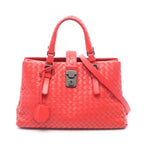 Bottega Veneta Handbag Intrecciato 2-Way Red Leather
