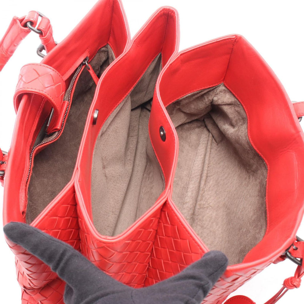 Bottega Veneta Handbag Intrecciato 2-Way Red Leather — view 3