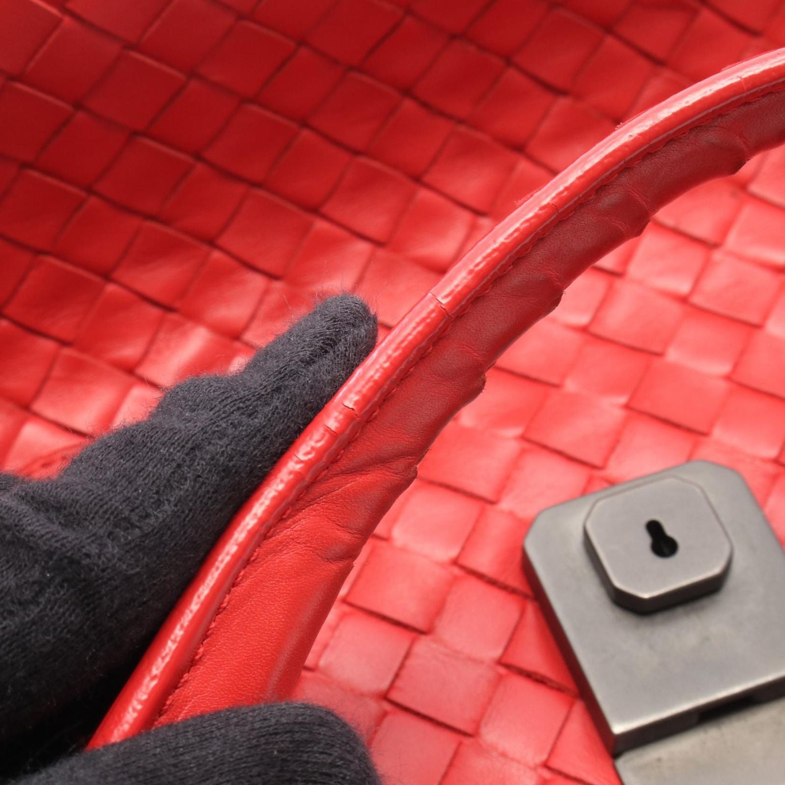 Bottega Veneta Handbag Intrecciato 2-Way Red Leather — view 7