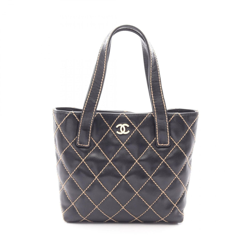 Chanel Tote Wild Stitch Black Leather